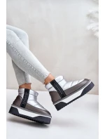 Nízké Sněhové Boty Na Tlusté Podešvi D.Franklin DFSH371010 Stříbrné