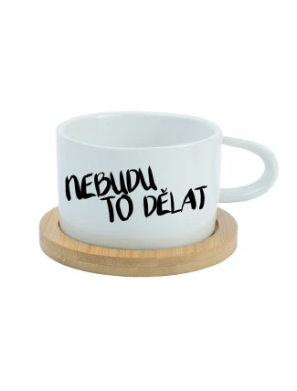 NEBUDU TO DĚLAT - bílý hrníček makronka 200 ml