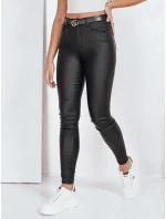 Trubkové kalhoty z ekokůže černé FashionStreet UY2764