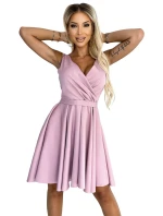 478-2 MAYA Šaty s delšími zády, výstřihem a páskem - BRUCE ROSE