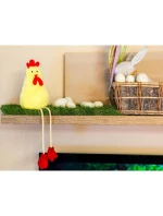 SEDÍCÍ SLEPICE 18CM JARNÍ DEKORACE