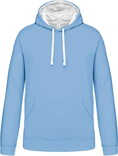 Kariban K 446 Kontrastní mikina s kapucí 20.K446 sky blue/white