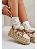 Nízké Sněhule Na Platformě S Kožešinou D.Franklin Béžové DFSH370011