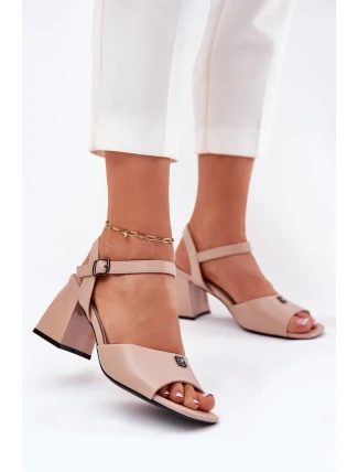 Dámské Sandály Na Podpatku Vinceza 62235 Béžové