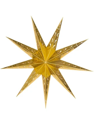 DEKORACE PAPÍROVÁ HVĚZDA Š.45 CM 9 ZLATÉ RÁMEČKY dětské