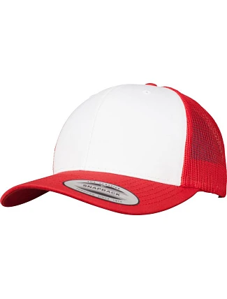 Flexfit 6606CF 6 panelová Trucker kšiltovka 55.06CF red/white/red