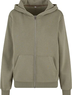 Build your Brand BY 290 Dámská mikina s kapucí z těžké bavlny "Fluffy" 56.0290 pale olive