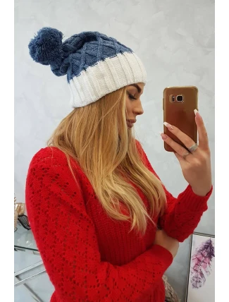 Milano fleecová čepice K203 denim+ecru Milano fleecová čepice K203 denim+ecru