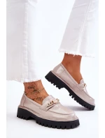 Lakované mokasíny na platformě Světle šedé Ronin Lakované mokasíny na platformě Světle šedé Ronin