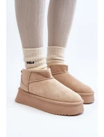 Dámské Sněhule Na Hrubé Podrážce Beige Caliksa