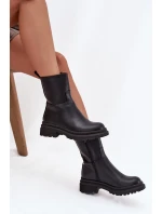 Dámské kotníkové boty na platformě a nízkém podpatku černé Levira Dámské kotníkové boty na platformě a nízkém podpatku černé Levira