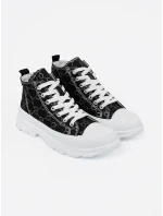 Praktické  tenisky černé dámské platforma