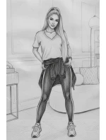 665-3 Dámská bavlněná halenka s výstřihem do V a krátkými rukávy - béžová