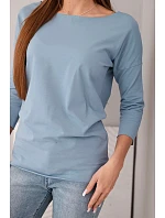 Dámská halenka s lodičkovým výstřihem jeansová