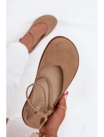 Semišové Baleríny Dámské Barefoot S Pásky Zazoo 191 Béžové Semišové Baleríny Dámské Barefoot S Pásky Zazoo 191 Béžové