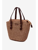 Košíková taška z pleteniny hnědá Lucienne