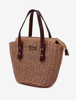 Košíková taška z pleteniny hnědá Lucienne