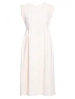 M581 Šaty bez rukávů s vysokým pasem - krémové M581 Šaty bez rukávů s vysokým pasem - krémové
