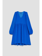 Šaty s nabíranými rukávy - modré