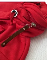 Čevená dámská mikina s kapucí a se stojáčkem LHD (AMG-171)