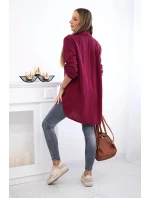 Bavlněná mušelínová košile burgundsko