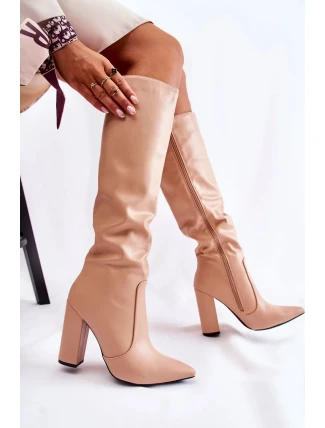 Klasické Boty Na Sloupek Nude Mayra Klasické Boty Na Sloupek Nude Mayra