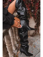 Dámské kozačky na jehlovém podpatku Ysolienne – černé