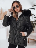 Dámská zimní bunda LUMORE prošívaná s kapucí černá FashionStreet TY5016 Dámská zimní bunda LUMORE prošívaná s kapucí černá FashionStreet TY5016