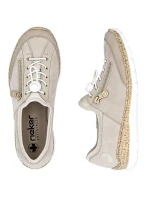 Dámská kožená nazouvací obuv béžová Rieker N42F1-60