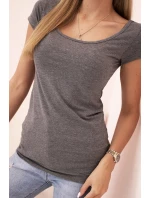 Dámská klasická bavlněná blůza s krátkým rukávem modrá