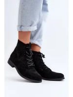 Dámské botky s vzorem černé S.Barski HY66-136 Dámské botky s vzorem černé S.Barski HY66-136