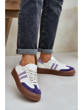 Zazoo N1068 Kožené Nízké Sneakersy Dámské Na Platformě Bílé