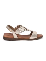 Módní dámské zlaté sandály bez podpatku Módní dámské zlaté sandály bez podpatku