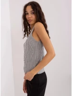 Šedý dámský dvoudílný komplet - top a svetr (8019)