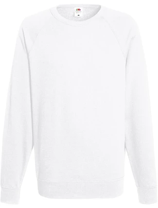 Fruit of the Loom Lightweight Raglan Sweat Pánská raglánová mikina 16.2138 white Fruit of the Loom Lightweight Raglan Sweat Pánská raglánová mikina 16.2138 white