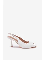 Dámské sandály na podpatku bílé Sevina