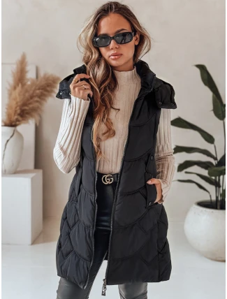 Dámská zateplená prošívaná vesta černá FashionStreet TY5101