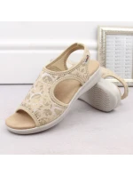 Dámské pohodlné nazouvací sandály béžové Unisoft 7196