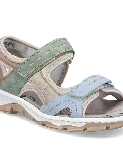 Pohodlné dámské barevné sportovní sandály na suchý zip Rieker 68866-94