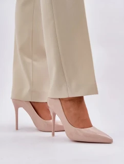 Lakované lodičky se špičatou špičkou Vizana – béžové
