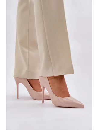 Lakované lodičky se špičatou špičkou Vizana – béžové