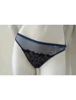 Dámské tanga 90601 petrolejově modré se zlatou - Selmark