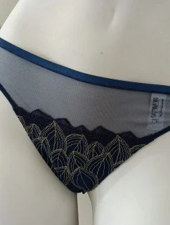 Dámské tanga 90601 petrolejově modré se zlatou - Selmark