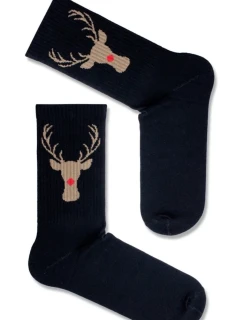 PÁNSKÉ VÁNOČNÍ PONOŽKY SOBÍ PRUHOVANÉ 1290.009