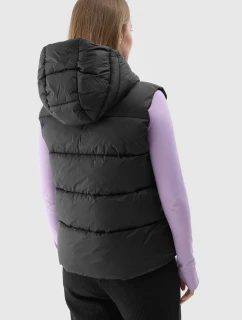 Dámská Péřová Vesta S Kapucí 4F Černá 4FWAW24TVJAF141-20S