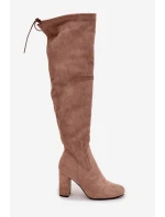 Dámské kozačky na podpatku béžové Xamarin