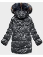 Grafitovo-béžová oboustranná oversize bunda (h-1088-62) Grafitovo-béžová oboustranná oversize bunda (h-1088-62)