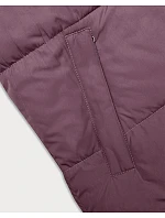 Dámská krátká vesta s kapucí j.style fialovo-černá (16M9112-53)