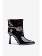 Lakované Boty Na Špičku S Elasťákem Černé Seliri