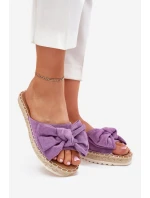 Dámské Sandály Na Platformě S Pletením A Mašlí Fialové Alpireda